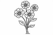 Flower Outline Art Printable Pack, an Illustration by BIPLOB EXPERT (Thumbnail 3 of 9)