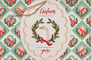 Christmas Geese - vintage set, a Pattern Graphic by DigARTbyHavroshka (Thumbnail 1 of 9)