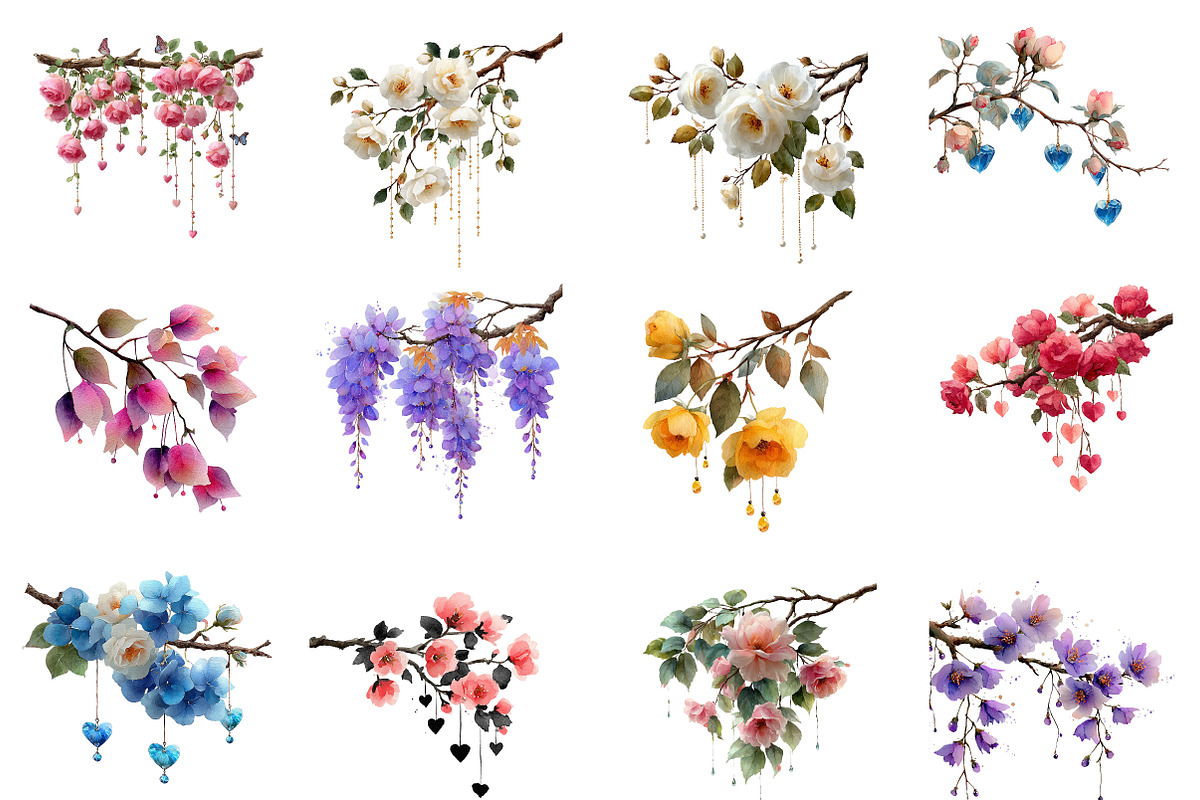 Hanging Rose Strings Sublimation, an Illustration by Designworld (Photo 5 of 8)