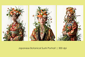 Japanese Botanical Sushi Portrait, a Person Illustration by StockVerse Creative