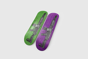 Realistic Skateboard Mockup Bundle 1