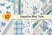 Coquette Blue Toile Digital Paper, a Pattern Graphic by FloridPrintables (Thumbnail 1 of 10)