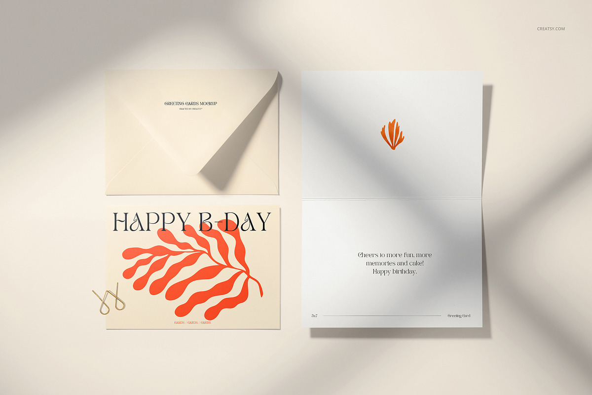 5x7 Folded Greeting Cards Mockup Set, a Merchandise Mockup by creatsy5 (Photo 11 of 33)