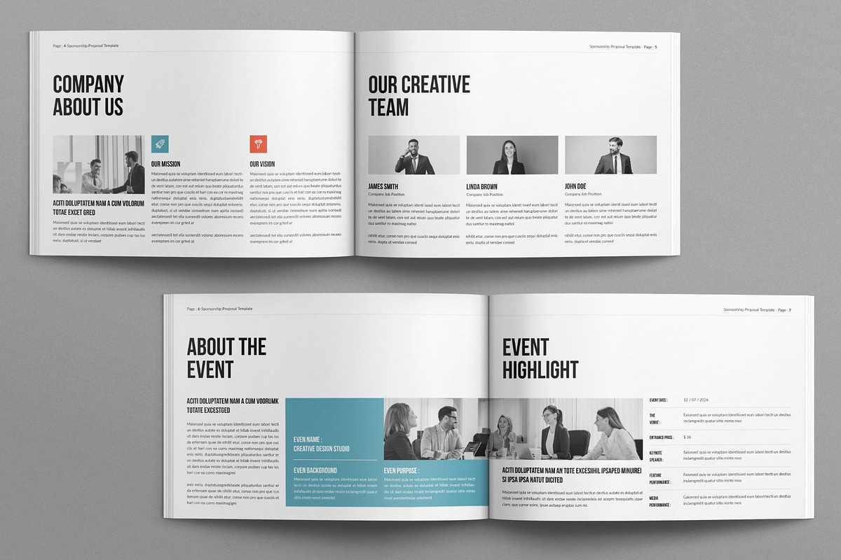 Sponsorship Proposal Template, a Brochure Template by E-Type (Photo 3 of 8)