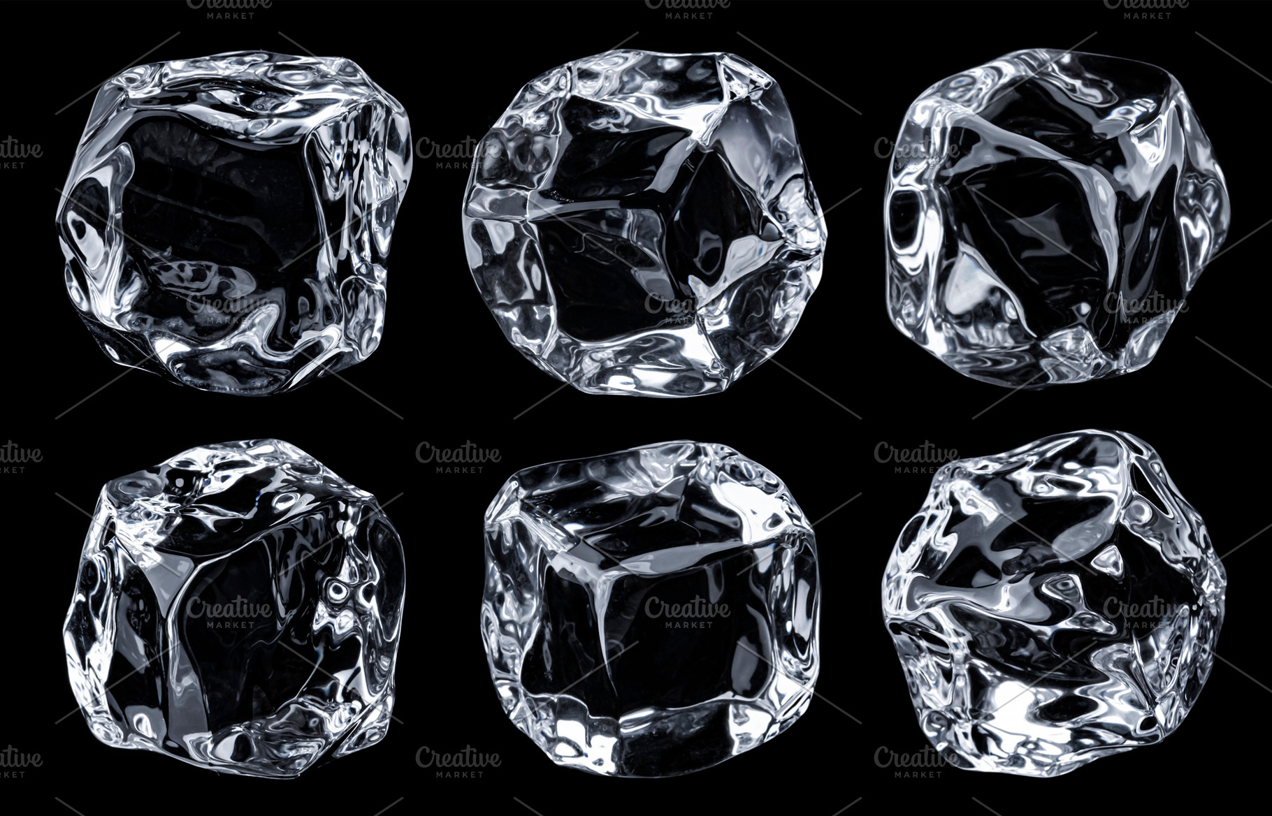 Ice cubes isolated on black, a Food & Drink Photo by Max Lashcheuski