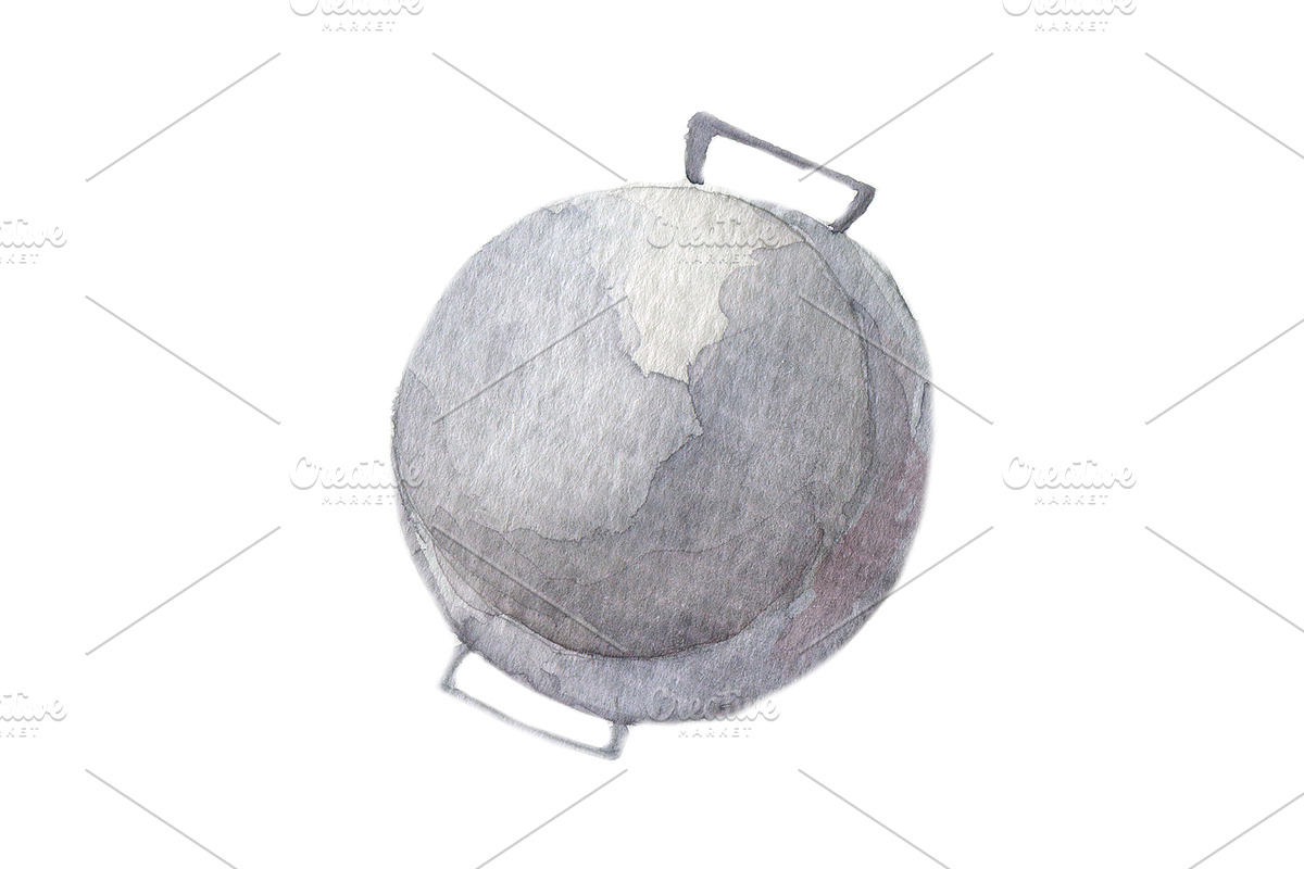 Kitchenware set in watercolor, an Illustration by My watercolor shop (Photo 6 of 6)