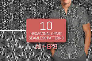 Hexagonal Opart Patterns