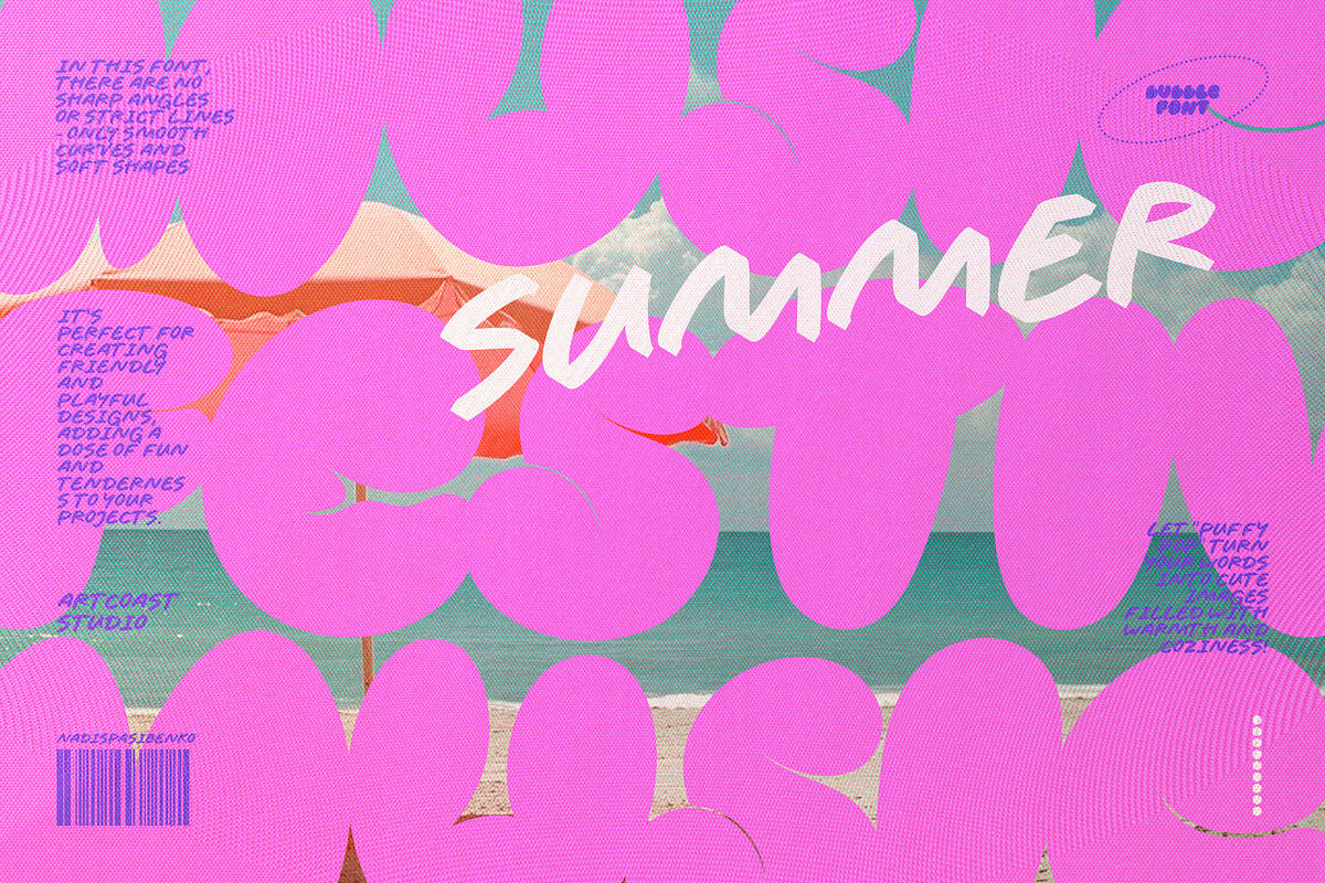 PUFFY POP BUBBLE FONT DUO, a Handwritten Font by Artcoast Fonts (Photo 11 of 12)