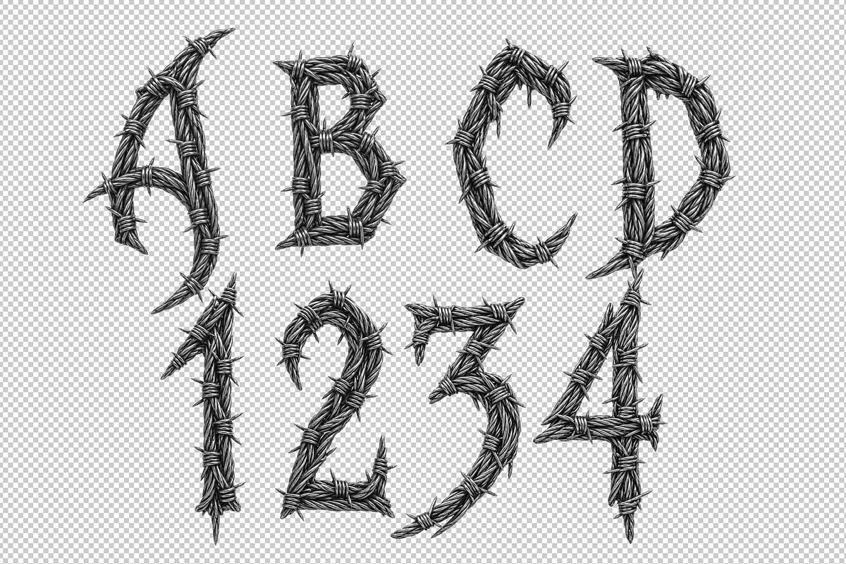 Gothic Barbed Wire Font, a Blackletter Font by Handmadefont (Photo 14 of 15)