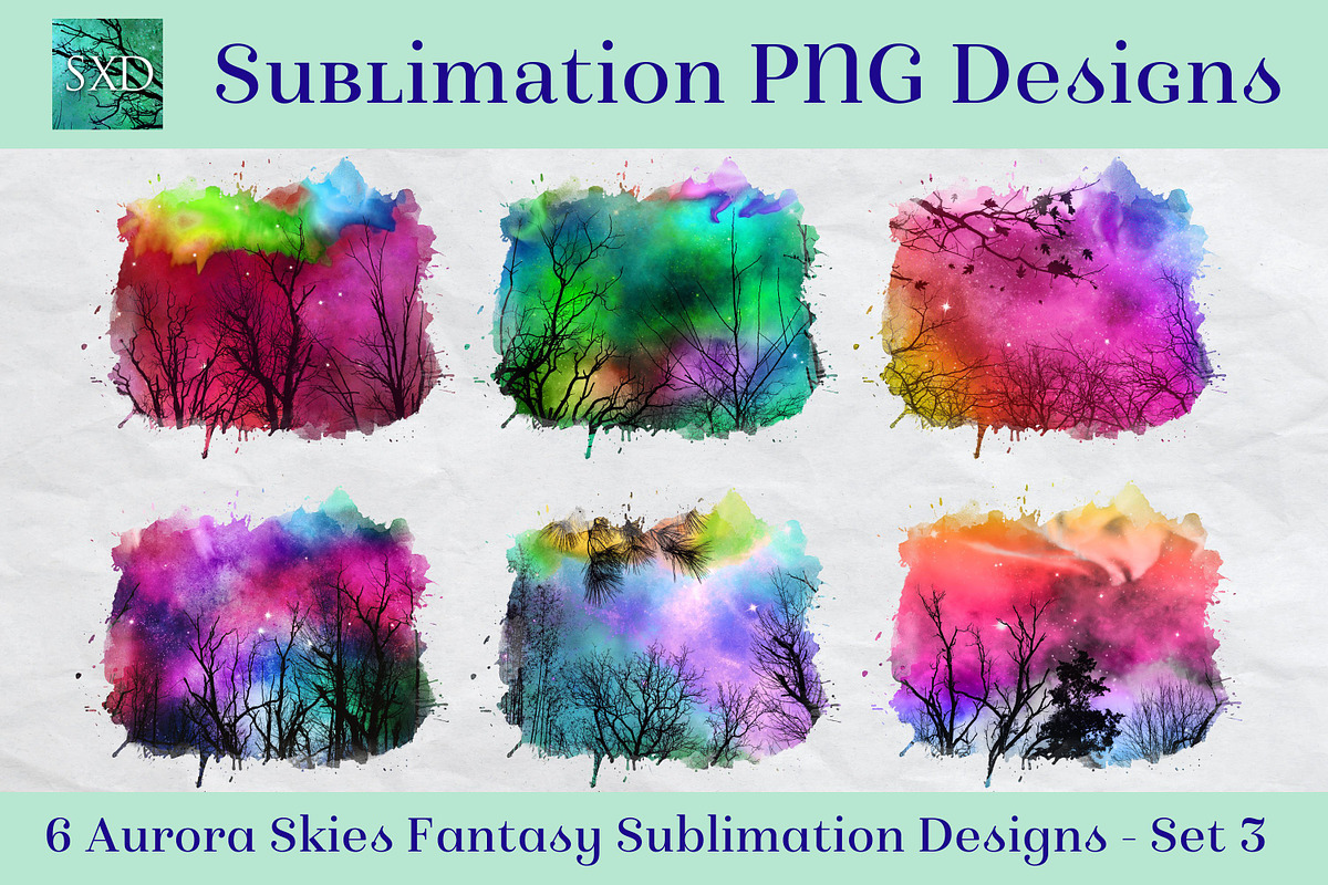 Sublimation - Aurora Skies Fantasy 3, a Decorative Illustration by Sapphire X Designs (Photo 1 of 3)