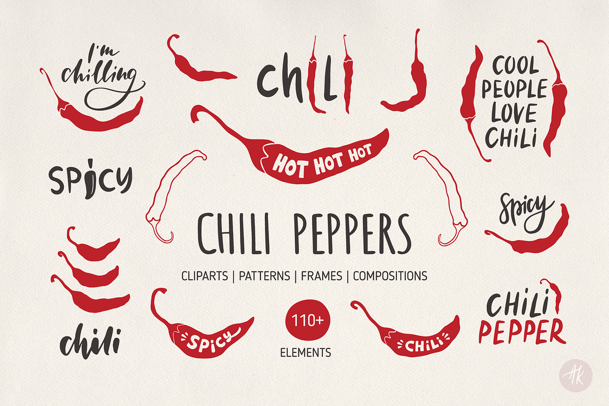 Chili Peppers Set, an Illustration by Alena Koval (Photo 1 of 18)