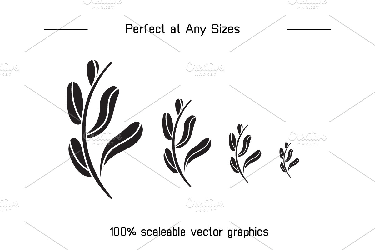 Bundle of Leaf Solid Illustrations, an Illustration by Designfour (Photo 7 of 7)