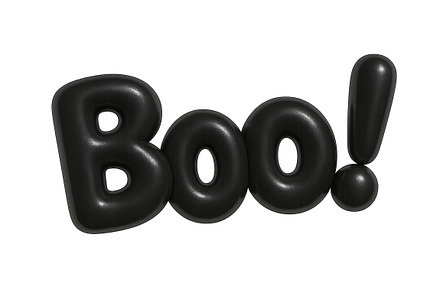 Halloween text Boo! isolated on tran