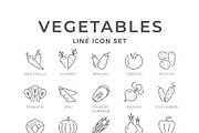 Set line icons of vegetables, an Outline Icon by motorama (Thumbnail 1 of 2)