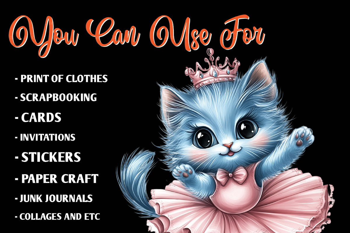 Blue Cat Ballerina Clipart, an Illustration by CreationArt (Photo 9 of 9)