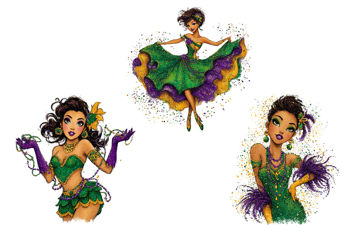 Mardi Grass Girl Clipart, an Illustration by Dream Creation (Photo 6 of 6)