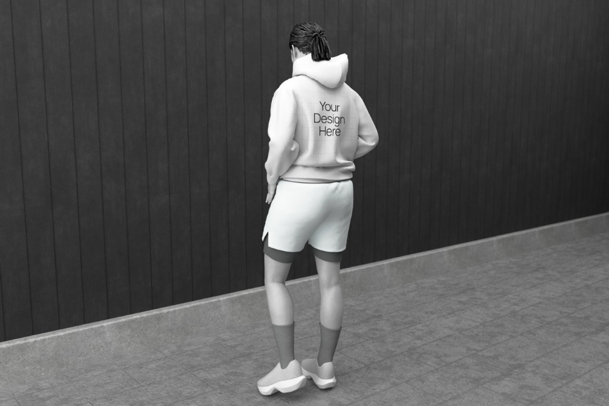 Female Hoodie Mockup, a Hoody Mockup by graphicook (Photo 5 of 5)