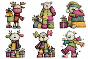 Watercolor Cute Christmas Clipart, an Illustration by Daily.Designs (Thumbnail 3 of 5)