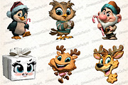 Funny Christmas  Clipart, an Illustration by DreamCafeArt (Thumbnail 3 of 8)