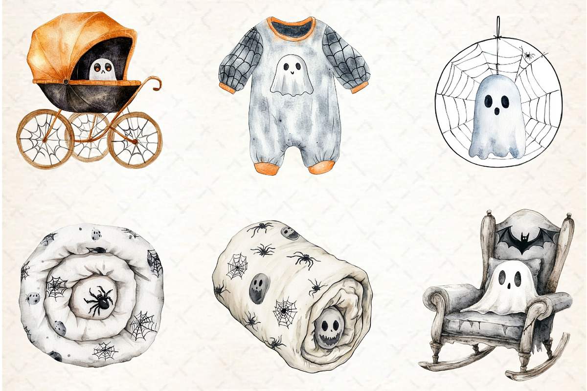 Halloween Baby Shower Clipart, an Illustration by Libby Wishes (Photo 7 of 7)