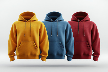 Three stylish hoodies yellow blue re, a Background Photo by Pixeness