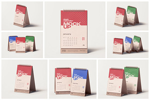 Vertical Desk Calendar Mockup Set