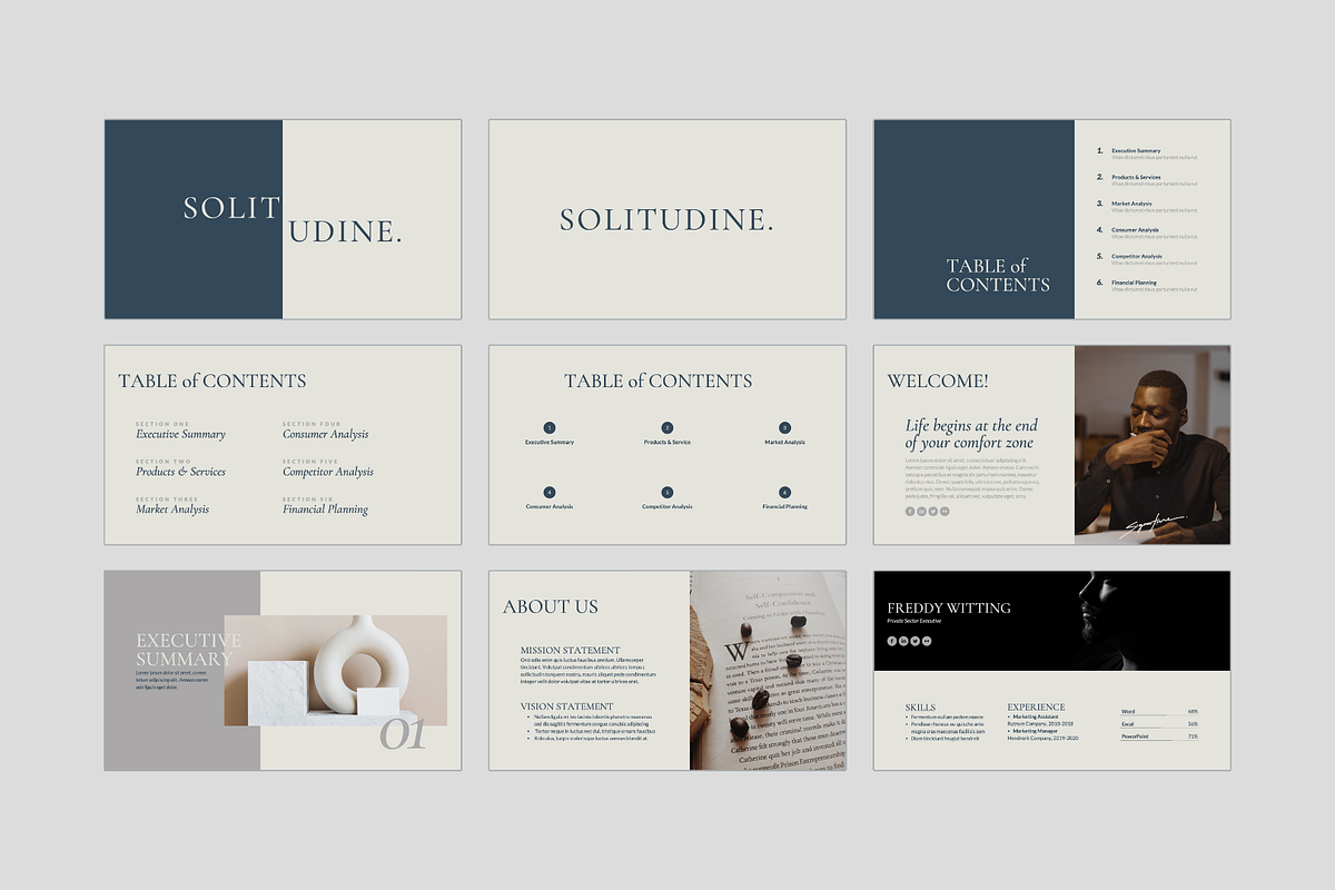 SOLITUDINE | Business Plan, a Presentation Template by Mildri Studio (Photo 2 of 9)