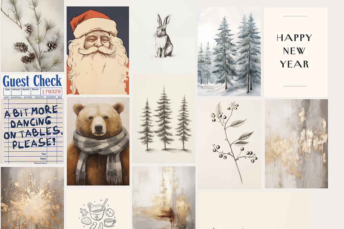 New Year Vintage Prints + Bold Font, a Background Graphic by Laras Wonderland (Photo 11 of 11)