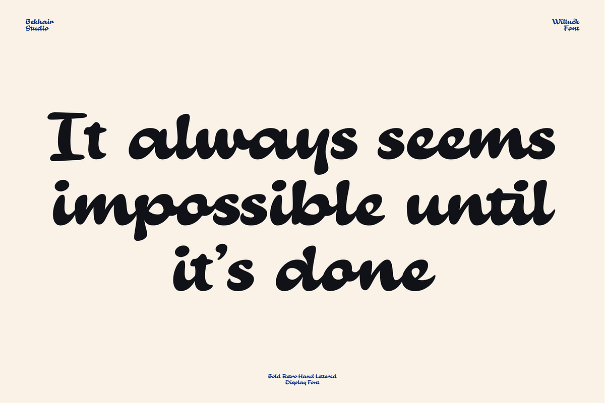 Willuck Font – Playful Retro Font, a Handwritten Font by Bekhair Studio (Photo 4 of 25)