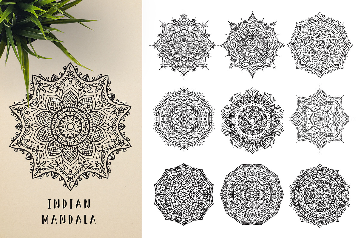 300 Vector Mandala Ornaments, a Decorative Illustration by pixaroma (Photo 10 of 49)