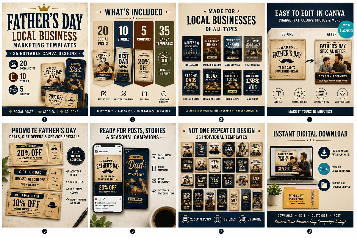 Father’s Day Canva Promo Kit, a Social Media Template by Local Marketing Templates (Photo 3 of 3)