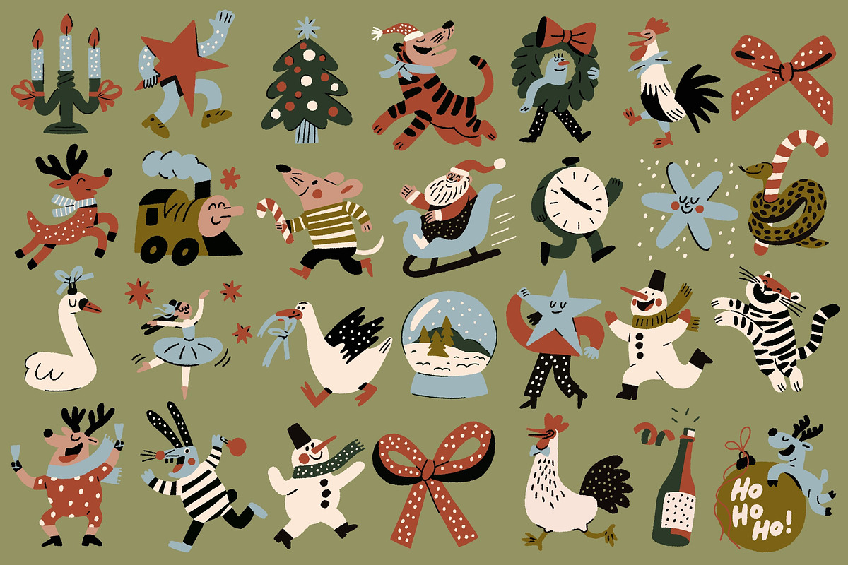 Vintage Christmas Collection, a Seasonal Illustration by Veyla (Photo 3 of 19)
