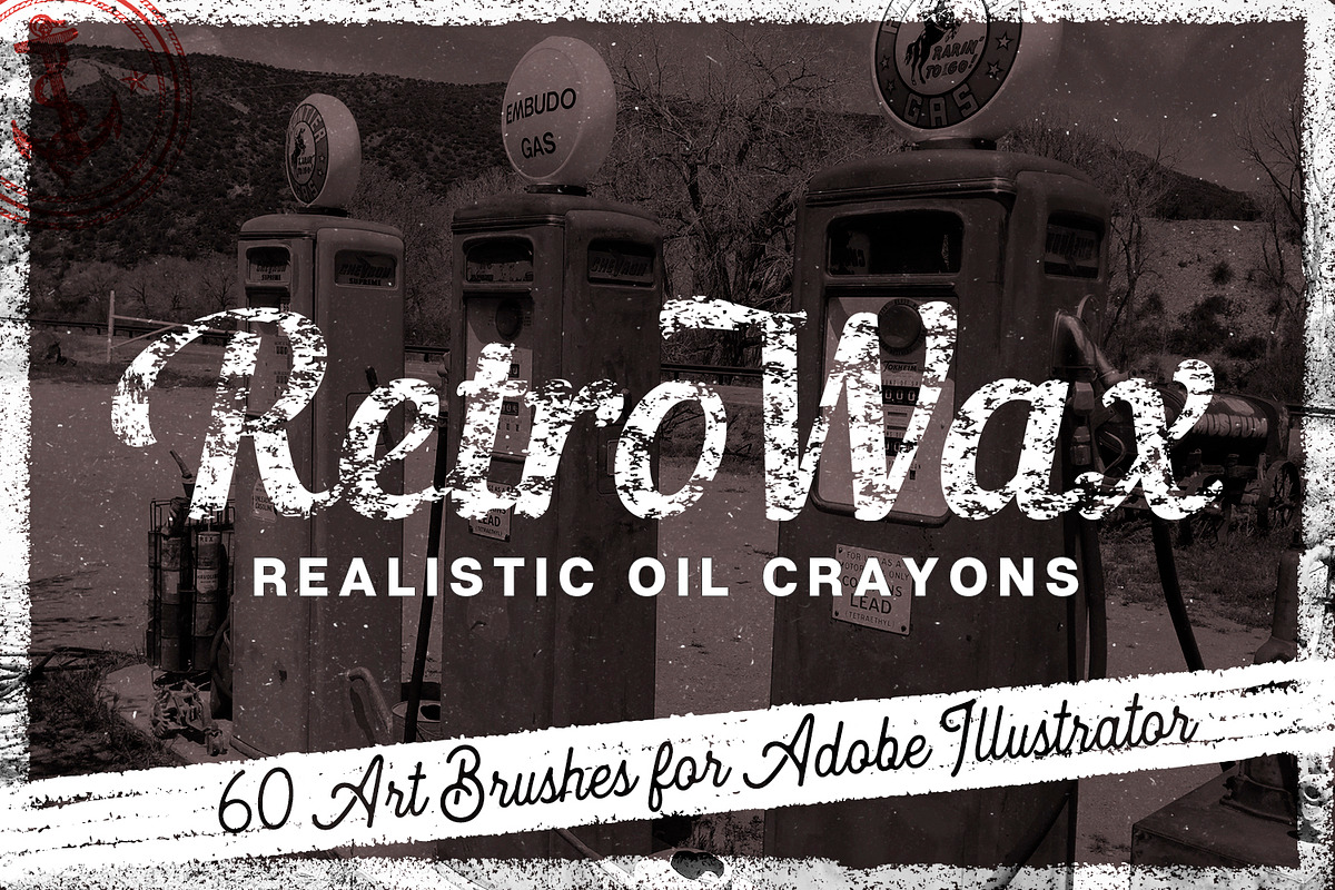 60 Retro Oil & Wax Crayon Brushes