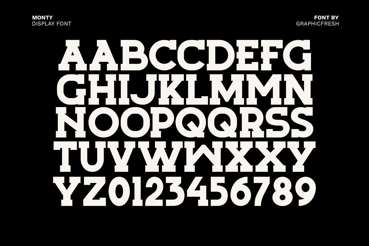 Monty - Experimental Display Font, a Sans Serif Font by Graphicfresh (Photo 8 of 10)