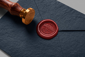 Hot Wax Stamp Logo Mockup