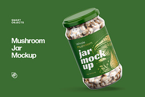 Whole Mushroom Jar Mockup