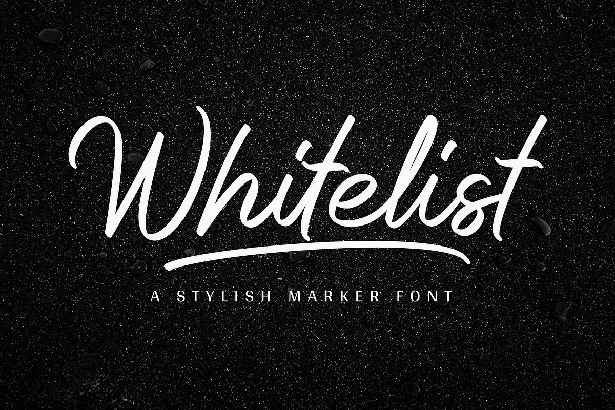 Whitelist - Marker Font, a Script Font by Sibelumpagi Studio (Photo 1 of 14)