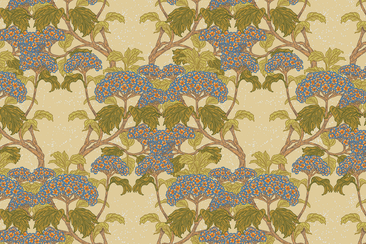Hydrangea Botanical Seamless Pattern, a Pattern Graphic by NayaChu (Photo 6 of 10)