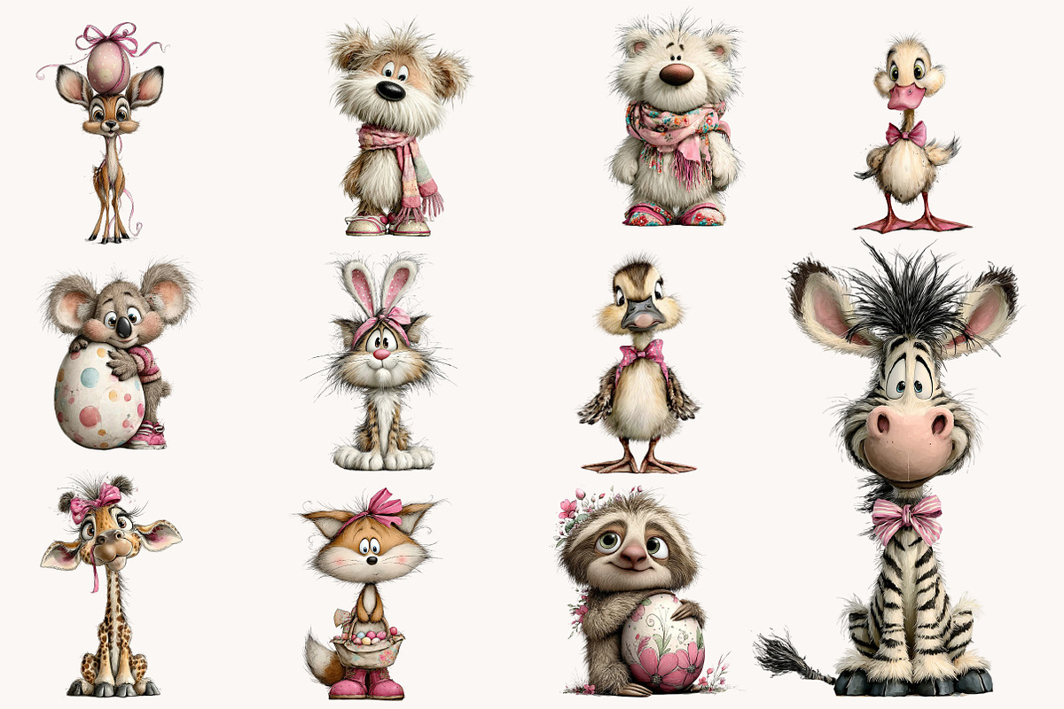 Whimsical Easter Animals clipart, an Illustration by Designworld (Photo 8 of 10)