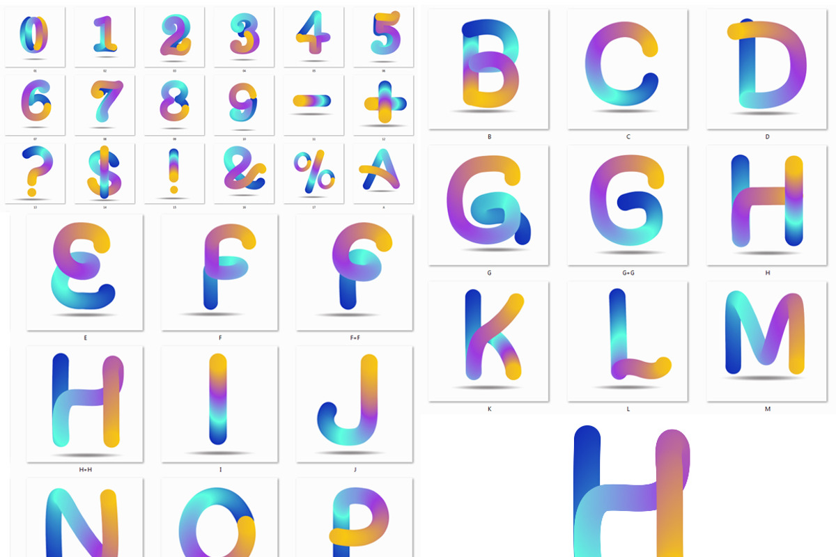 3D Colorful Font preview 3
