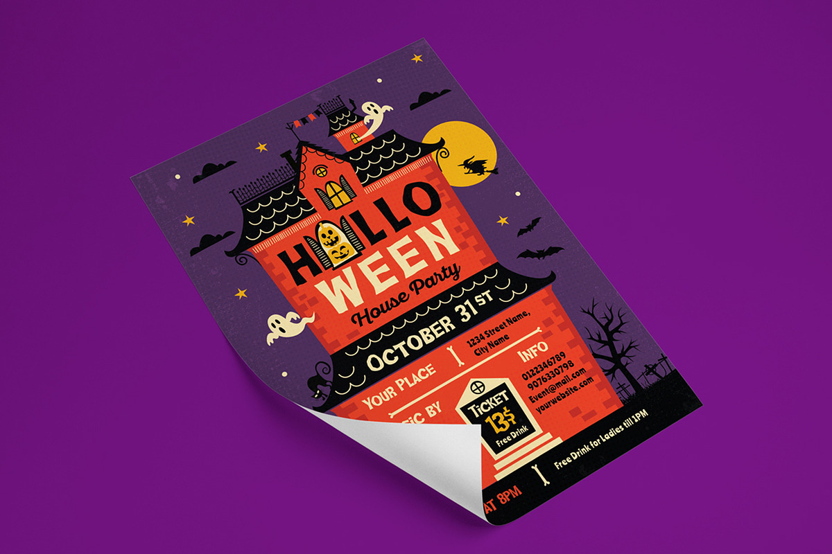 Halloween Party Flyer, a Flyer Template by Totem Design Studio (Photo 5 of 7)