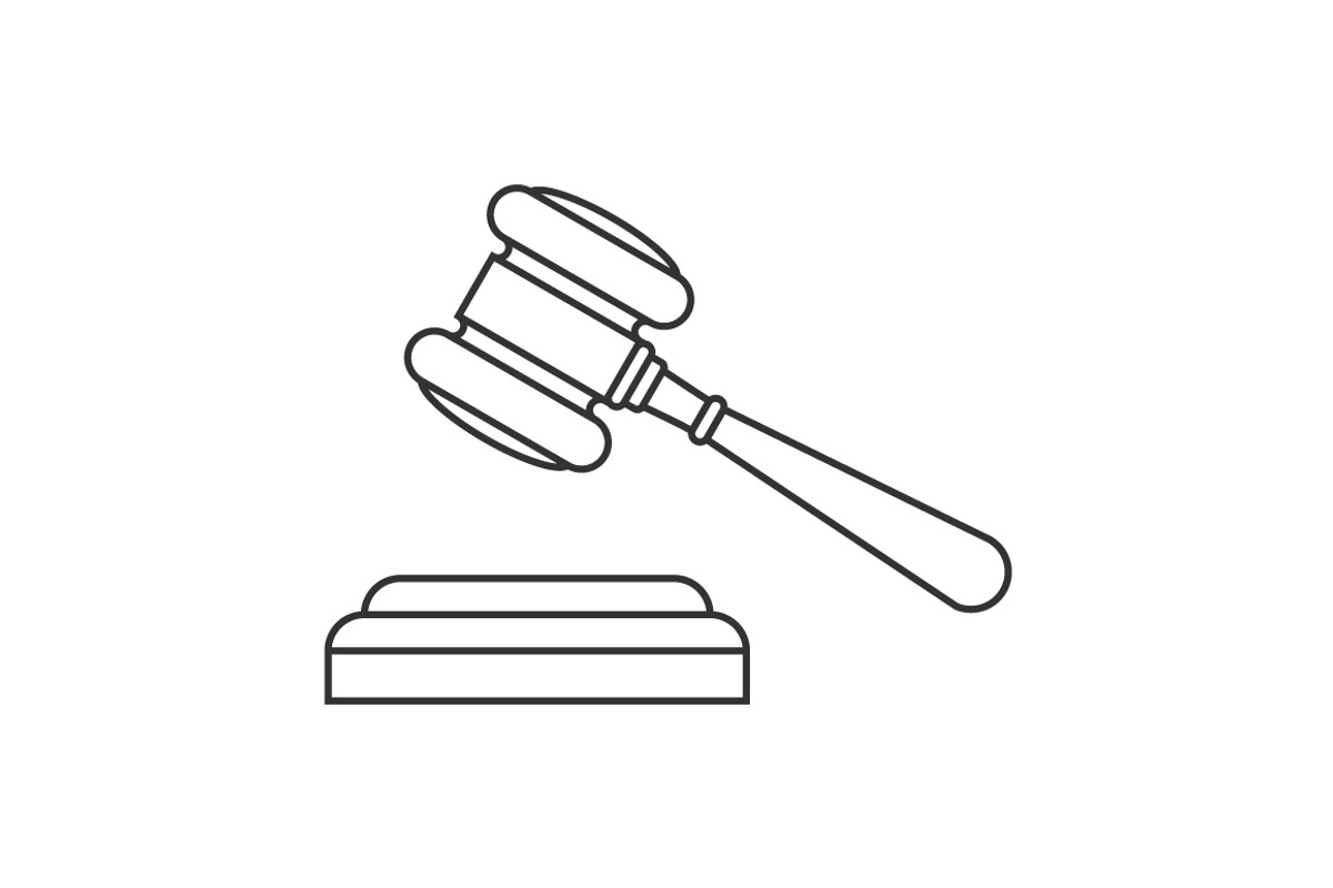 Judge gavel line icon, an Outline Icon by Saggitarius