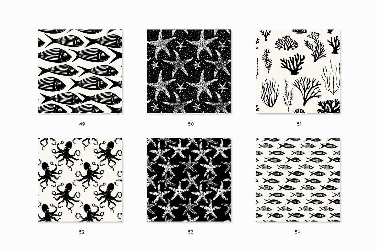 Underwater Seamless Patterns Bundle, a Pattern Graphic by Curly_Pat (Photo 11 of 15)