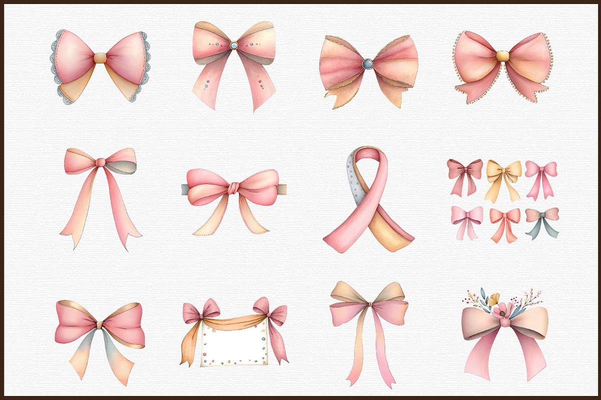 Watercolor Pink Ribbon Clipart, an Illustration by Sublimation Artist (Photo 3 of 6)