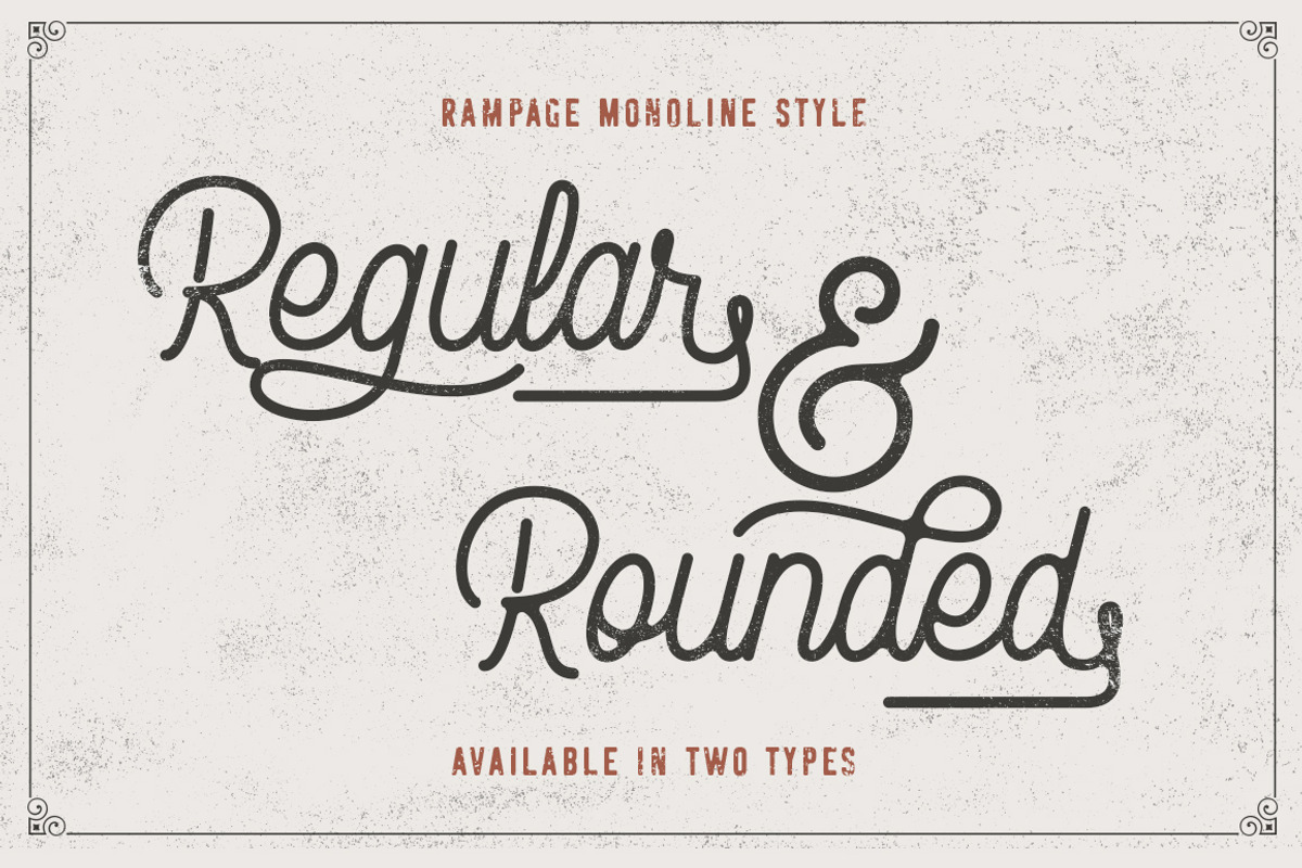 Rampage Monoline Advertisement Font preview 2