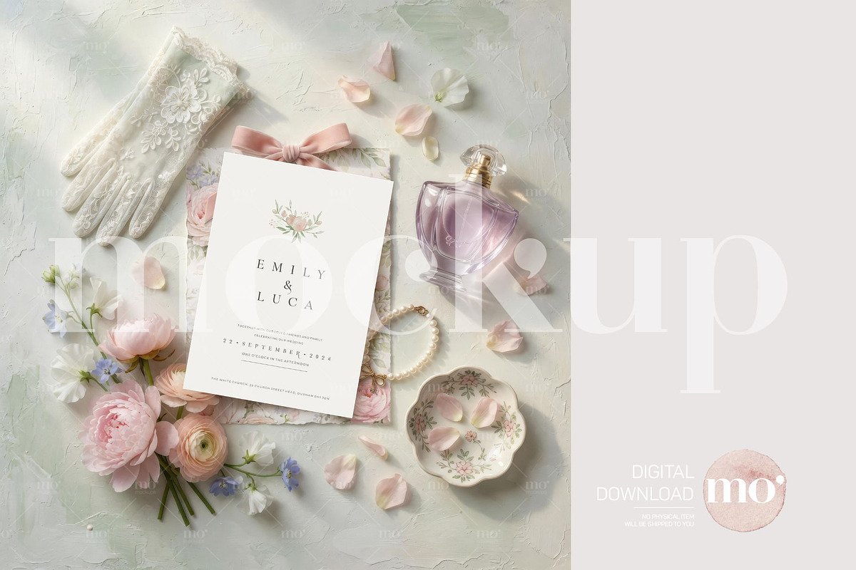 Wedding Invitation Mockup Bundle, a Merchandise Mockup by MoMockups (Photo 2 of 3)