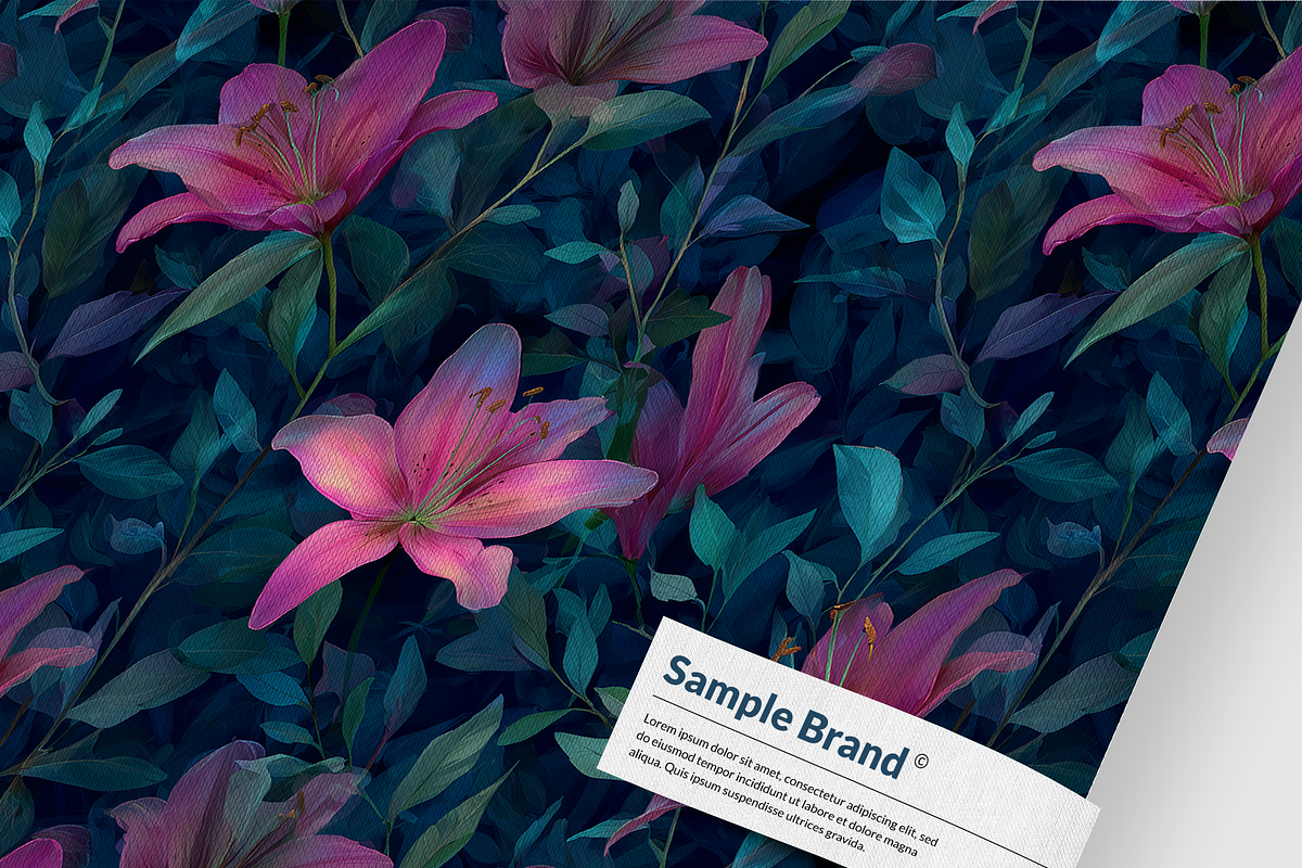 PINK LILY Seamless Pattern, a Pattern Graphic by AYAKA Studio Co. (Photo 2 of 6)