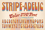 Stripe-adelic SVG Color Font, a Font by Mysterylab Designs (Thumbnail 1 of 3)