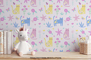 Floral Cats Seamless Patterns, a Pattern Graphic by Irina Ostapenko (Thumbnail 4 of 4)