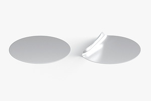 Two Silver Sticky Labels 3D Model